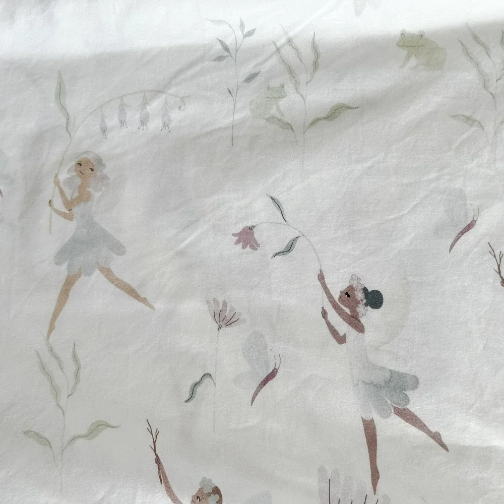 POTTERY BARN KIDS Talia Fairy Organic Flat Sheet